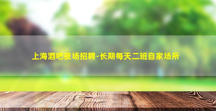 上海酒吧夜场招聘-长期每天二班自家场所